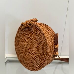 Woven Rattan Crossbody Bag